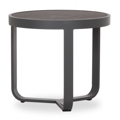 ΤΡΑΠΕΖΑΚΙ ΑΛΟΥΜΙΝΙΟΥ DEVIOUS SM6440.01 ΑΝΘΡΑΚΙ--ΓΚΡΙ SINTERED STONE TOP Φ45x41Υεκ.