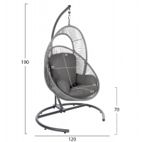 ΚΡΕΜΑΣΤΗ ΦΩΛΙΑ RULER HM6083.02 ΚΑΠΟΥΤΣΙΝΟ ΜΕΤΑΛ.- P.E.RATTAN-ΜΑΞΙΛΑΡΙ 120x110x190Υ
