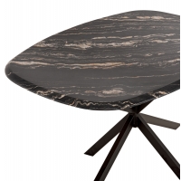 ΤΡΑΠΕΖΙ ΟΒΑΛ RODDEN HM11903.02 ΜΕ WERZALIT BLACK/GOLD MARBLE-ΜΑΥΡΗ ΒΑΣΗ 146x94x75Υεκ