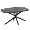 ΤΡΑΠΕΖΙ ΟΒΑΛ RODDEN HM11903.02 ΜΕ WERZALIT BLACK/GOLD MARBLE-ΜΑΥΡΗ ΒΑΣΗ 146x94x75Υεκ