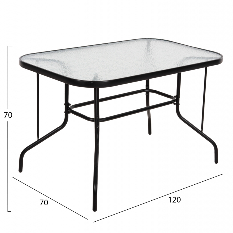 ΣΕΤ ΤΡΑΠΕΖΑΡΙΑΣ 5ΤΜΧ ADAM HM10896.03 ΤΡΑΠΕΖΙ 120x70εκ & 4 ΠΟΛΥΘΡΟΝΕΣ--ΜΑΥΡΟ