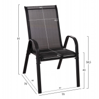 ΣΕΤ ΤΡΑΠΕΖΑΡΙΑΣ 5ΤΜΧ ADAM HM10896.03 ΤΡΑΠΕΖΙ 120x70εκ & 4 ΠΟΛΥΘΡΟΝΕΣ--ΜΑΥΡΟ