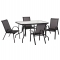 ΣΕΤ ΤΡΑΠΕΖΑΡΙΑΣ 5ΤΜΧ ADAM HM10896.03 ΤΡΑΠΕΖΙ 120x70εκ & 4 ΠΟΛΥΘΡΟΝΕΣ--ΜΑΥΡΟ
