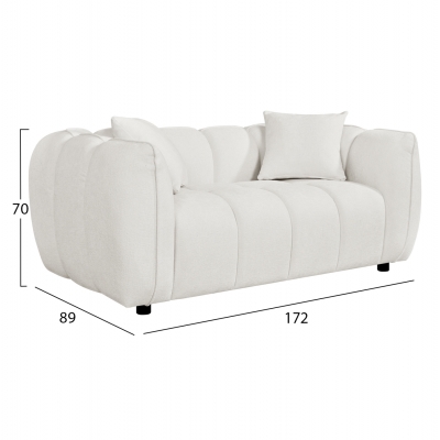 ΚΑΝΑΠΕΣ 2-ΘΕΣΙΟΣ LYKKE HM3324.02 ΕΚΡΟΥ ΥΦΑΣΜΑ 172x89x70Υεκ.
