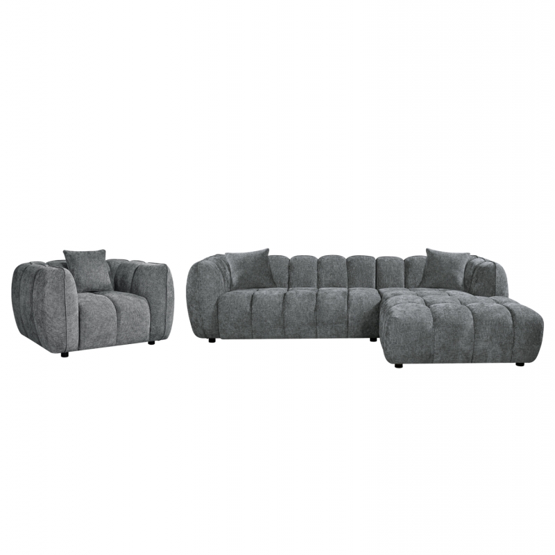ΣΕΤ ΚΑΝΑΠΕΣ ΓΩΝΙΑ (ΔΕΞΙΑ)-ΠΟΛΥΘΡΟΝΑ LOUNGE LYKKE HM10820.01R ΓΚΡΙ ΥΦΑΣΜΑ ΣΕΤ ΚΑΝΑΠΕΣ ΓΩΝΙΑ (ΔΕΞΙΑ)-ΠΟΛΥΘΡΟΝΑ LOUNGE LYKKE HM10820.01R ΓΚΡΙ ΥΦΑΣΜΑ