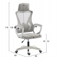 ΚΑΡΕΚΛΑ ΓΡΑΦΕΙΟΥ SALAS HM1223.02 P.P. ΛΕΥΚΟ-ΓΚΡΙ MESH ΥΦΑΣΜΑ 60x60x118-128Υεκ ΚΑΡΕΚΛΑ ΓΡΑΦΕΙΟΥ SALAS HM1223.02 P.P. ΛΕΥΚΟ-ΓΚΡΙ MESH ΥΦΑΣΜΑ 60x60x118-128Υεκ