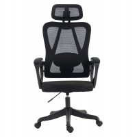 ΚΑΡΕΚΛΑ ΓΡΑΦΕΙΟΥ FRANTIC HM1224.01 ΜΑΥΡO MESH & ΠΟΛΥΠΡΟΠΥΛΕΝΙΟ 60x60x134Υεκ