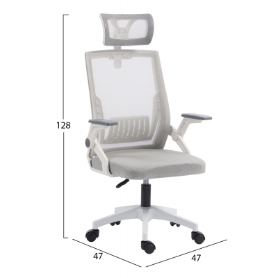 ΚΑΡΕΚΛΑ ΓΡΑΦΕΙΟΥ MATRON HM1226.02 ΛΕΥΚΟ PP--ΑΝΟΙΧΤΟ ΓΚΡΙ MESH 47x47x128Υεκ ΚΑΡΕΚΛΑ ΓΡΑΦΕΙΟΥ MATRON HM1226.02 ΛΕΥΚΟ PP--ΑΝΟΙΧΤΟ ΓΚΡΙ MESH 47x47x128Υεκ