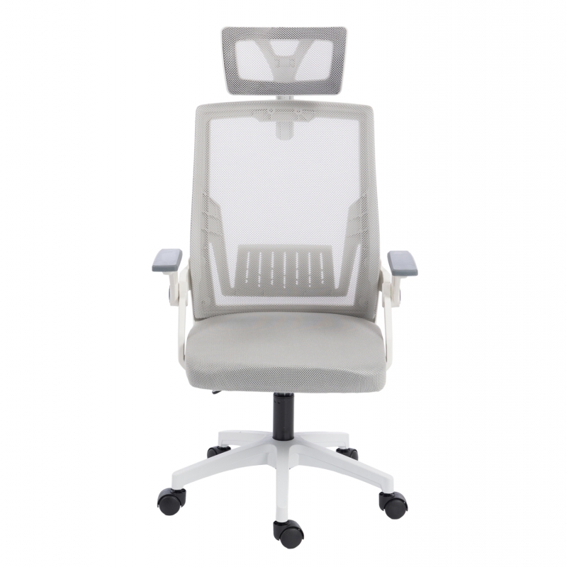 ΚΑΡΕΚΛΑ ΓΡΑΦΕΙΟΥ MATRON HM1226.02 ΛΕΥΚΟ PP--ΑΝΟΙΧΤΟ ΓΚΡΙ MESH 47x47x128Υεκ