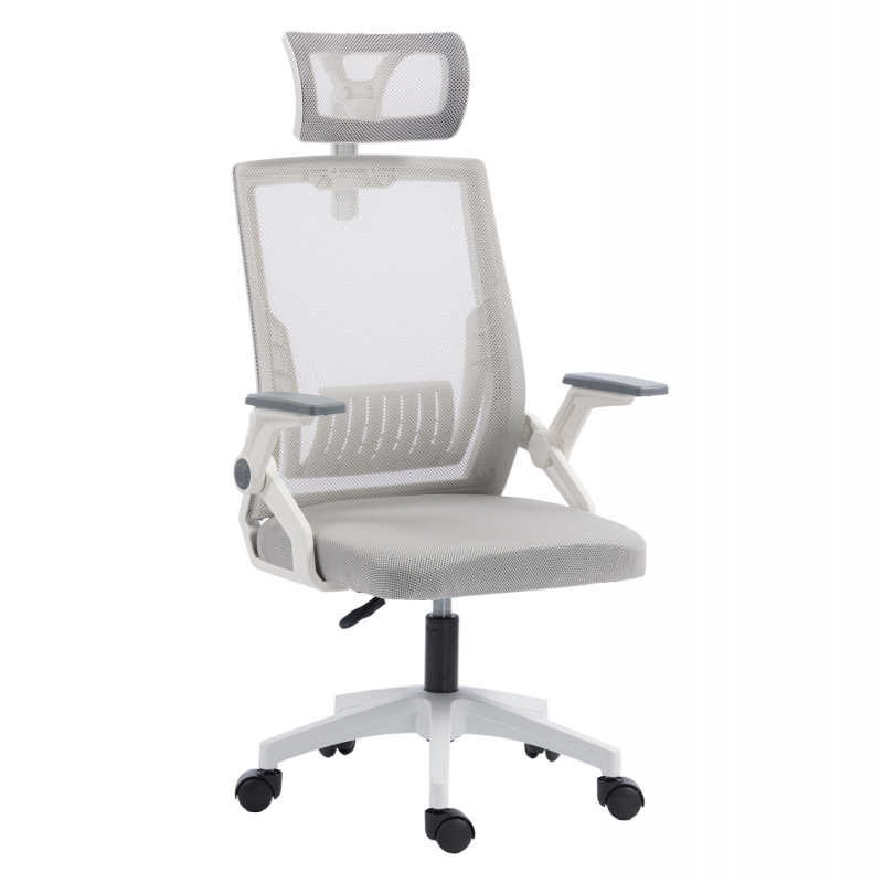 ΚΑΡΕΚΛΑ ΓΡΑΦΕΙΟΥ MATRON HM1226.02 ΛΕΥΚΟ PP--ΑΝΟΙΧΤΟ ΓΚΡΙ MESH 47x47x128Υεκ