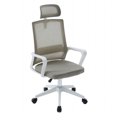 ΚΑΡΕΚΛΑ ΓΡΑΦΕΙΟΥ VELOCITY HM1229.02 ΛΕΥΚΟ PP--ΑΝΟΙΧΤΟ ΓΚΡΙ MESH 61x62x123Υεκ
