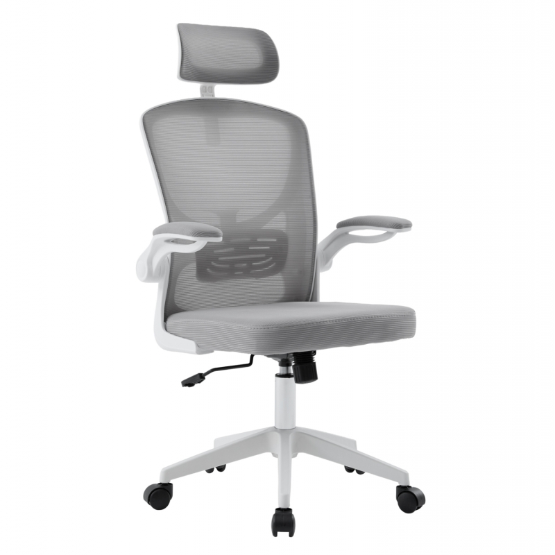 ΚΑΡΕΚΛΑ ΓΡΑΦΕΙΟΥ FLOATER HM1230.02 ΛΕΥΚΟ PP--ΑΝΟΙΧΤΟ ΓΚΡΙ MESH 62x62x106-116Υεκ
