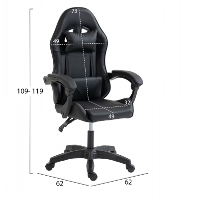 ΚΑΡΕΚΛΑ GAMING STRATUS HM1231.01 ΜΑΥΡΟ PVC--ΜΕ ΜΑΞIΛΑΡΑΚΙΑ ΜΕΣΗΣ/ΚΕΦΑΛΗΣ 62x62x119Υεκ ΚΑΡΕΚΛΑ GAMING STRATUS HM1231.01 ΜΑΥΡΟ PVC--ΜΕ ΜΑΞIΛΑΡΑΚΙΑ ΜΕΣΗΣ/ΚΕΦΑΛΗΣ 62x62x119Υεκ