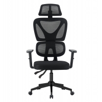 ΚΑΡΕΚΛΑ ΓΡΑΦΕΙΟΥ NOVAR HM1218.01 ΜΑΥΡO MESH--ΒΑΣΗ PP 51x49x121-129Υεκ
