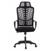 ΚΑΡΕΚΛΑ ΓΡΑΦΕΙΟΥ ELVAR HM1219.01 ΜΑΥΡO MESH--ΒΑΣΗ ΠΟΛΥΠΡΟΠΥΛΕΝΙΟΥ 63x56x125Υεκ