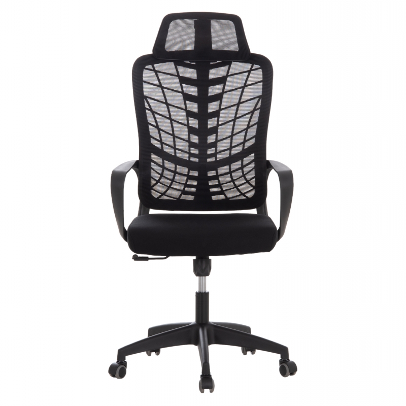 ΚΑΡΕΚΛΑ ΓΡΑΦΕΙΟΥ ELVAR HM1219.01 ΜΑΥΡO MESH--ΒΑΣΗ ΠΟΛΥΠΡΟΠΥΛΕΝΙΟΥ 63x56x125Υεκ