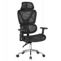 ΚΑΡΕΚΛΑ ΓΡΑΦΕΙΟΥ NOVAR HM1217.01 ΜΑΥΡO MESH--ΒΑΣΗ ΧΡΩΜΙΟΥ 51x49x129Υεκ