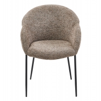ΠΟΛΥΘΡΟΝΑ ΤΡΑΠΕΖΑΡΙΑΣ DRENNY HM18424.03 TAUPE ΥΦΑΣΜΑ-ΜΕΤΑΛ.ΜΑΥΡΑ ΠΟΔΙΑ 62x62x87Υεκ