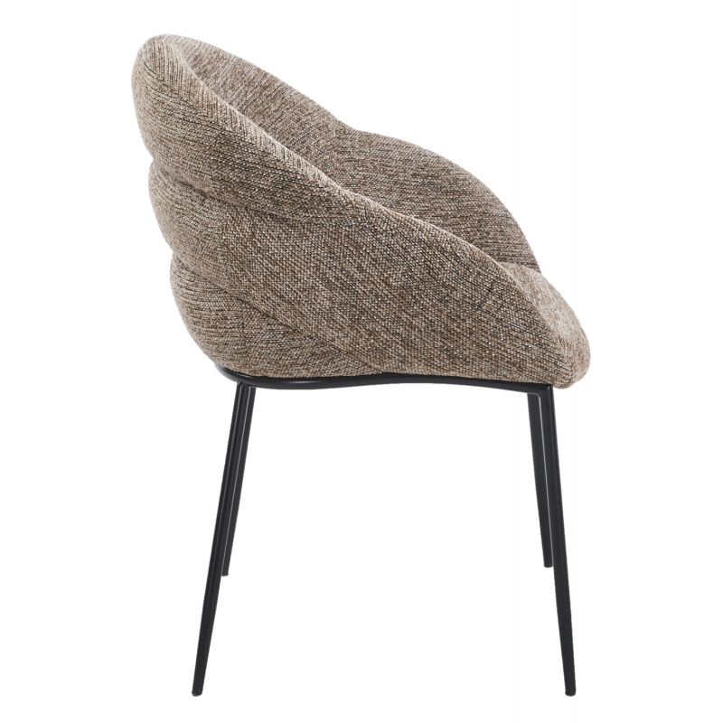 ΠΟΛΥΘΡΟΝΑ ΤΡΑΠΕΖΑΡΙΑΣ DRENNY HM18424.03 TAUPE ΥΦΑΣΜΑ-ΜΕΤΑΛ.ΜΑΥΡΑ ΠΟΔΙΑ 62x62x87Υεκ