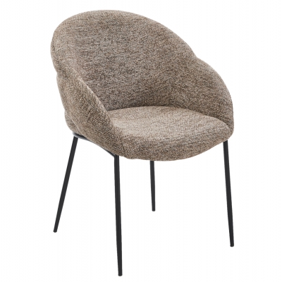 ΠΟΛΥΘΡΟΝΑ ΤΡΑΠΕΖΑΡΙΑΣ DRENNY HM18424.03 TAUPE ΥΦΑΣΜΑ-ΜΕΤΑΛ.ΜΑΥΡΑ ΠΟΔΙΑ 62x62x87Υεκ