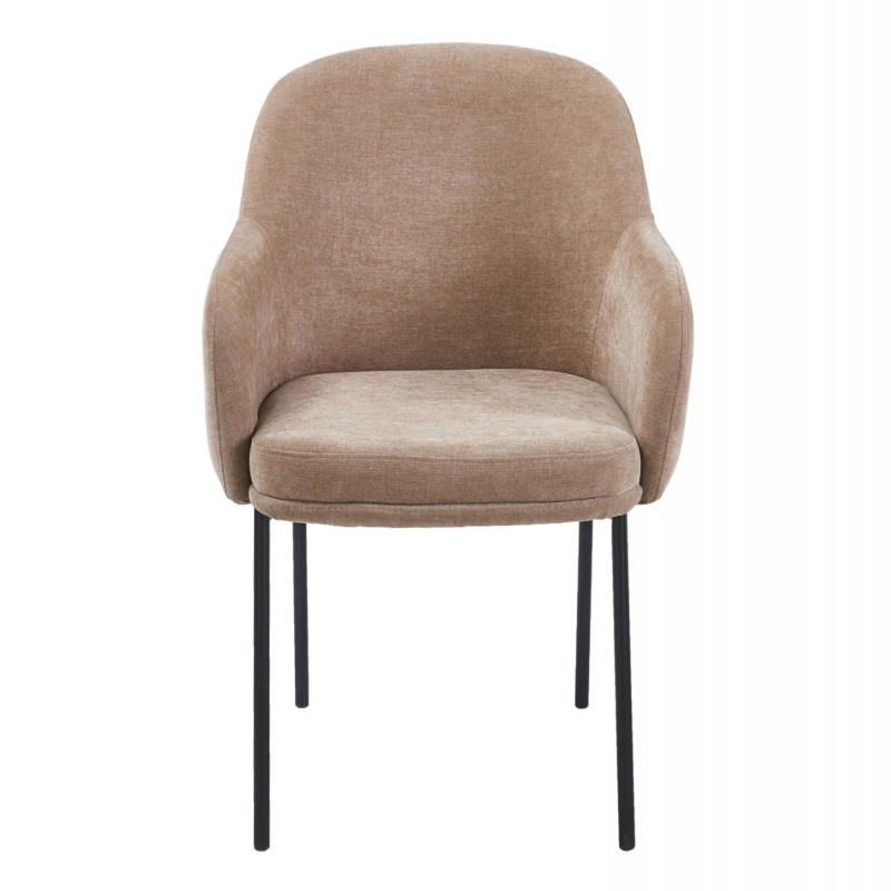 ΠΟΛΥΘΡΟΝΑ ΤΡΑΠΕΖΑΡΙΑΣ MANIDO HM18429.03 TAUPE ΥΦΑΣΜΑ-ΜΕΤΑΛ.ΜΑΥΡΑ ΠΟΔΙΑ 55x62x88Υεκ