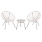 ΣΕΤ ΕΞΩΤΕΡΙΚΟΥ ΧΩΡΟΥ 3ΤΜΧ ACAPULCO HM11861.12 P.E.RATTAN ΛΕΥΚΟ-ΜΕΤΑΛΛΟ ΣΕ ΜΑΥΡΟ