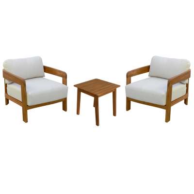 LOUNGE ΣΕΤ SOLARA HM10892 ΤΡΑΠΕΖΑΚΙ & 2 ΠΟΛΥΘΡΟΝΕΣ--ΞΥΛΟ ΑΚΑΚΙΑΣ--ΕΚΡΟΥ ΜΑΞΙΛΑΡΙΑ