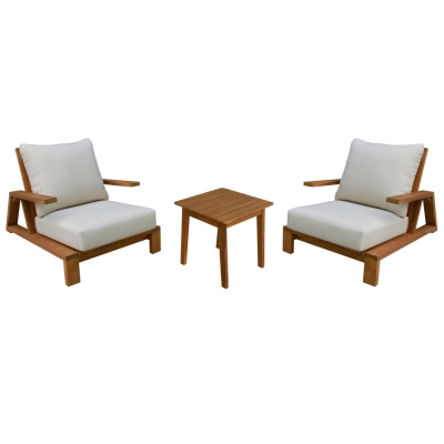 LOUNGE ΣΕΤ MIREX HM10893 ΤΡΑΠΕΖΑΚΙ & 2 ΠΟΛΥΘΡΟΝΕΣ--ΞΥΛΟ ΑΚΑΚΙΑΣ--ΕΚΡΟΥ ΜΑΞΙΛΑΡΙΑ