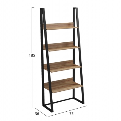 ΡΑΦΙΕΡΑ IZABEL HM18376.01 ΜΕΤΑΛΛΟ--ΜΕΛΑΜΙΝΗ ΣΕ OAK 75x36x185Υεκ. ΡΑΦΙΕΡΑ IZABEL HM18376.01 ΜΕΤΑΛΛΟ--ΜΕΛΑΜΙΝΗ ΣΕ OAK 75x36x185Υεκ.