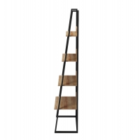 ΡΑΦΙΕΡΑ IZABEL HM18376.01 ΜΕΤΑΛΛΟ--ΜΕΛΑΜΙΝΗ ΣΕ OAK 75x36x185Υεκ.