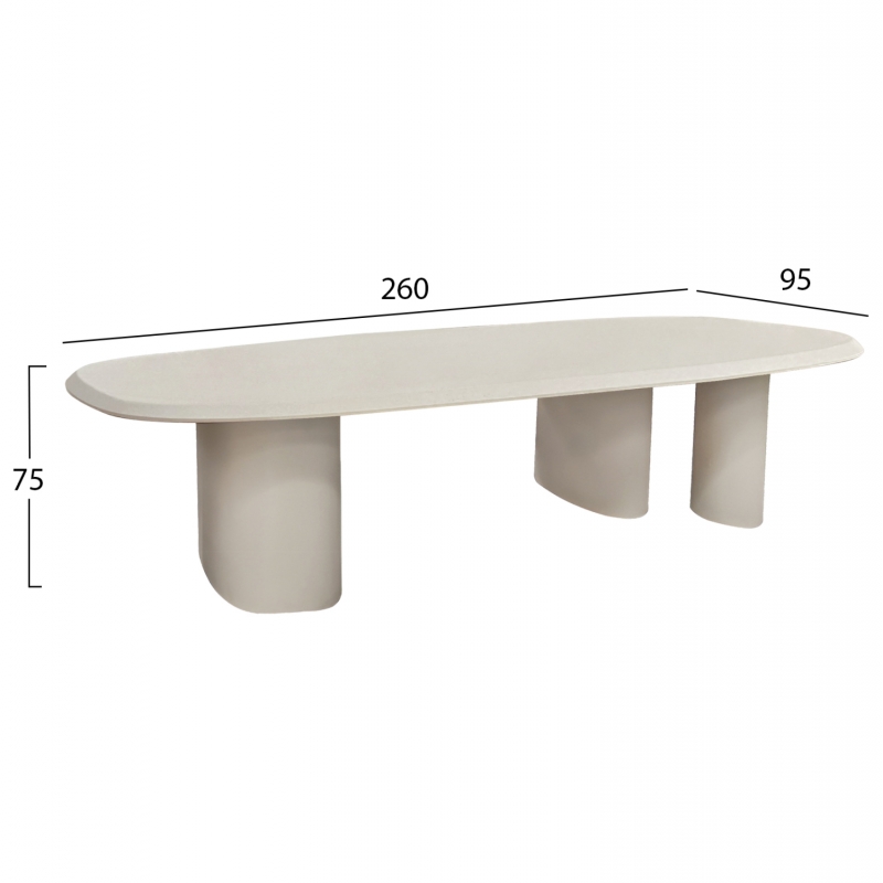 ΤΡΑΠΕΖΙ ΤΡΑΠΕΖΑΡΙΑΣ FIBER CEMENT ΟΒΑΛ GLEN HM6598.02 ΜΠΕΖ 260x95x75Υεκ ΤΡΑΠΕΖΙ ΤΡΑΠΕΖΑΡΙΑΣ FIBER CEMENT ΟΒΑΛ GLEN HM6598.02 ΜΠΕΖ 260x95x75Υεκ