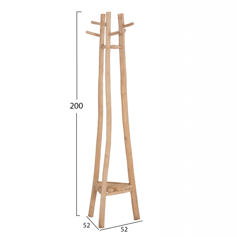 ΚΑΛΟΓΕΡΟΣ ΜΕ 3 ΚΟΛΩΝΕΣ TRIDEM HM4881 ΞΥΛΟ TEAK ΣΕ ΦΥΣΙΚΟ 52x52x200Υεκ.