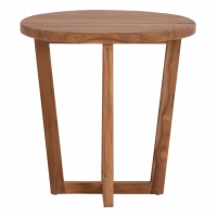 ΤΡΑΠΕΖΙ ΜΕΣΗΣ ΣΤΡΟΓΓΥΛΟ KOLIN HM6650 ΞΥΛΟ TEAK ΦΥΣΙΚΟ Φ65x65Υεκ.