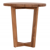 ΤΡΑΠΕΖΙ ΜΕΣΗΣ ΣΤΡΟΓΓΥΛΟ KOLIN HM6650 ΞΥΛΟ TEAK ΦΥΣΙΚΟ Φ65x65Υεκ.