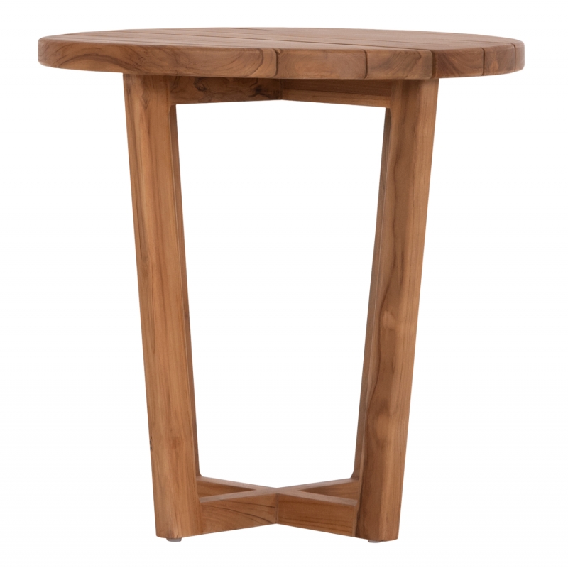 ΤΡΑΠΕΖΙ ΜΕΣΗΣ ΣΤΡΟΓΓΥΛΟ KOLIN HM6650 ΞΥΛΟ TEAK ΦΥΣΙΚΟ Φ65x65Υεκ.