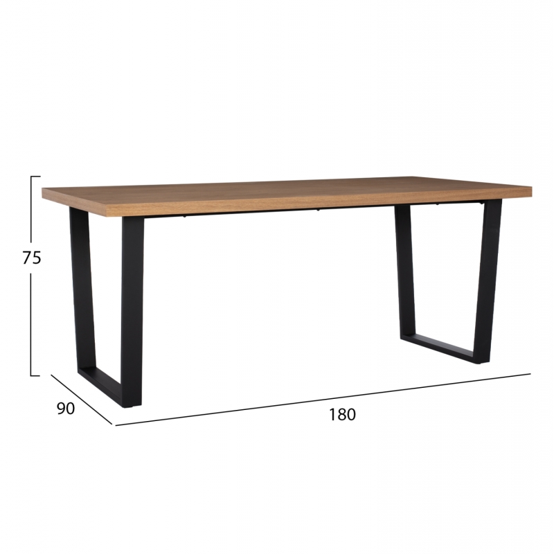 ΣΕΤ ΤΡΑΠΕΖΑΡΙΑΣ 7ΤΜΧ ASTORIA HM10933.02 MDF TOP--ΥΦΑΣΜΑ ΜΠΕΖ/ΚΑΦΕ & ΜΕΤΑΛΛΟ ΜΑΥΡΟ