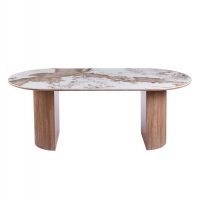ΤΡΑΠΕΖΙ ΟΒΑΛ MARBLEX HM18428 ΚΕΡΑΜΙΚΟ TOP ΣΕ PANDORA--MDF ΠΟΔΙΑ 210x100x77Υεκ