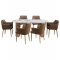 ΣΕΤ ΤΡΑΠΕΖΑΡΙΑΣ 7ΤΜΧ MELLOW HM21361 ΚΕΡΑΜΙΚΟ TOP/MDF ΠΟΔΙΑ--PU ΚΑΦΕ/ΜΕΤΑΛ.ΠΟΔΙΑ
