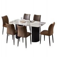 ΣΕΤ ΤΡΑΠΕΖΑΡΙΑΣ 7ΤΜΧ MINAO HM21362 ΚΕΡΑΜΙΚΟ TOP/MDF ΠΟΔΙΑ--PU ΚΑΦΕ/ΜΕΤΑΛ.ΠΟΔΙΑ