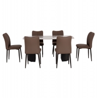 ΣΕΤ ΤΡΑΠΕΖΑΡΙΑΣ 7ΤΜΧ MINAO HM21362 ΚΕΡΑΜΙΚΟ TOP/MDF ΠΟΔΙΑ--PU ΚΑΦΕ/ΜΕΤΑΛ.ΠΟΔΙΑ
