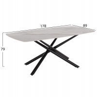 ΣΕΤ ΤΡΑΠΕΖΑΡΙΑΣ 7ΤΜΧ HANAE HM21365 ΚΕΡΑΜΙΚΟ TOP/ΜΕΤΑΛ. ΠΟΔΙΑ--PU ΜΟΚΑ/ΜΕΤΑΛ.ΠΟΔΙΑ