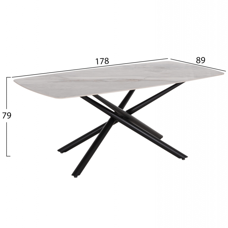 ΣΕΤ ΤΡΑΠΕΖΑΡΙΑΣ 7ΤΜΧ HANAE HM21365 ΚΕΡΑΜΙΚΟ TOP/ΜΕΤΑΛ. ΠΟΔΙΑ--PU ΜΟΚΑ/ΜΕΤΑΛ.ΠΟΔΙΑ