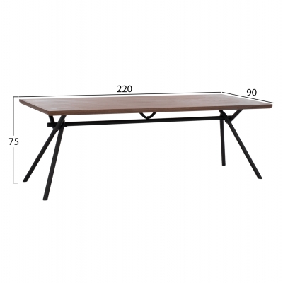 ΣΕΤ ΤΡΑΠΕΖΑΡΙΑΣ 7ΤΜΧ MANDY HM10957.03 MDF TOP--ΥΦΑΣΜΑ TAUPE & ΜΕΤΑΛ.ΠΟΔΙΑ