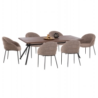 ΣΕΤ ΤΡΑΠΕΖΑΡΙΑΣ 7ΤΜΧ MANDY HM10957.03 MDF TOP--ΥΦΑΣΜΑ TAUPE & ΜΕΤΑΛ.ΠΟΔΙΑ ΣΕΤ ΤΡΑΠΕΖΑΡΙΑΣ 7ΤΜΧ MANDY HM10957.03 MDF TOP--ΥΦΑΣΜΑ TAUPE & ΜΕΤΑΛ.ΠΟΔΙΑ