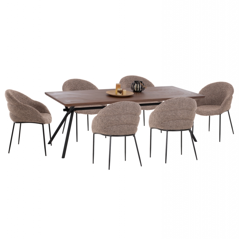 ΣΕΤ ΤΡΑΠΕΖΑΡΙΑΣ 7ΤΜΧ MANDY HM10957.03 MDF TOP--ΥΦΑΣΜΑ TAUPE & ΜΕΤΑΛ.ΠΟΔΙΑ ΣΕΤ ΤΡΑΠΕΖΑΡΙΑΣ 7ΤΜΧ MANDY HM10957.03 MDF TOP--ΥΦΑΣΜΑ TAUPE & ΜΕΤΑΛ.ΠΟΔΙΑ