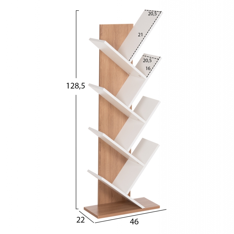 ΒΙΒΛΙΟΘΗΚΗ LIANA HM9028.14 ΜΕΛΑΜΙΝΗ SONAMA/ΛΕΥΚΟ 46x22x128,5Yεκ. ΒΙΒΛΙΟΘΗΚΗ LIANA HM9028.14 ΜΕΛΑΜΙΝΗ SONAMA/ΛΕΥΚΟ 46x22x128,5Yεκ.