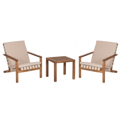 LOUNGE ΣΕΤ ΕΞ.ΧΩΡΟΥ 3ΤΜΧ DAME HM10982 ΞΥΛΟ ΑΚΑΚΙΑΣ--ΣΧΟΙΝΙ STRAP & ΜΑΞΙΛΑΡΙΑ ΣΕ ΜΠΕΖ