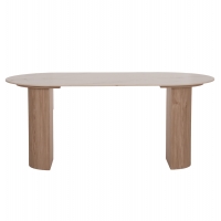 ΤΡΑΠΕΖΙ ΤΡΑΠΕΖΑΡΙΑΣ MELLOW HM18416 MDF ΠΟΔΙΑ ΣΕ ΦΥΣΙΚΟ--ΚΕΡΑΜΙΚΟ TOP 180x90x76Υεκ.