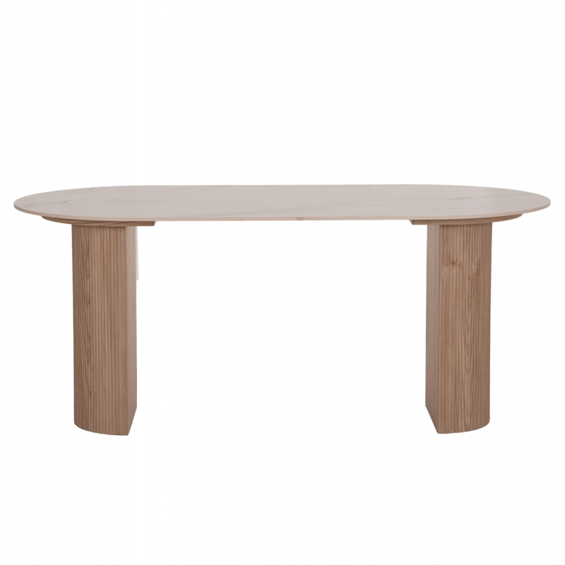 ΤΡΑΠΕΖΙ ΤΡΑΠΕΖΑΡΙΑΣ MELLOW HM18416 MDF ΠΟΔΙΑ ΣΕ ΦΥΣΙΚΟ--ΚΕΡΑΜΙΚΟ TOP 180x90x76Υεκ.