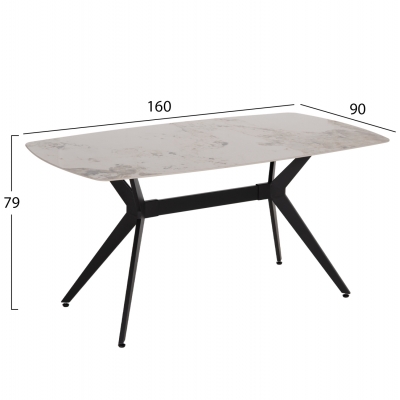 ΤΡΑΠΕΖΙ ΤΡΑΠΕΖΑΡΙΑΣ AIKA HM18421 ΚΕΡΑΜΙΚΟ TOP ΣΕ ΛΕΥΚΟ/ΧΡΥΣΟ ΜΑΡΜΑΡΟ 160x90x79Υεκ
